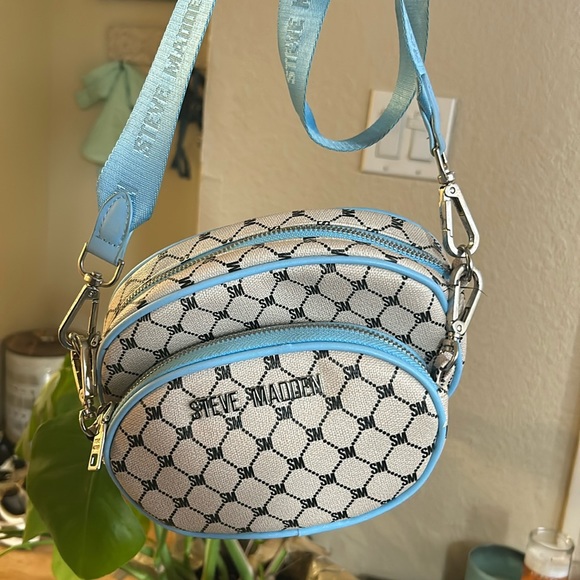 Steve Madden Borsa A Tracolla In Denim Con Rosa 3D E Strass – Modello Bmckenna Mini Rosette – Donna, Blu - 2